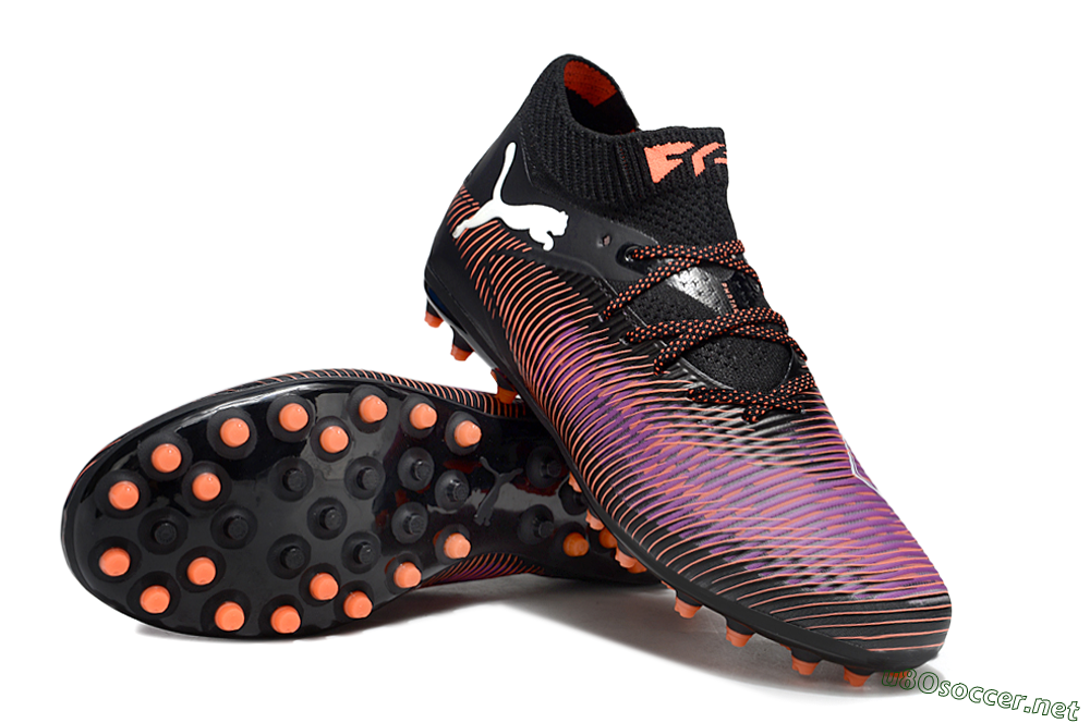 Men's Puma Future 8 Ultimate MG Football Boots - Black/Purple/Orange 3