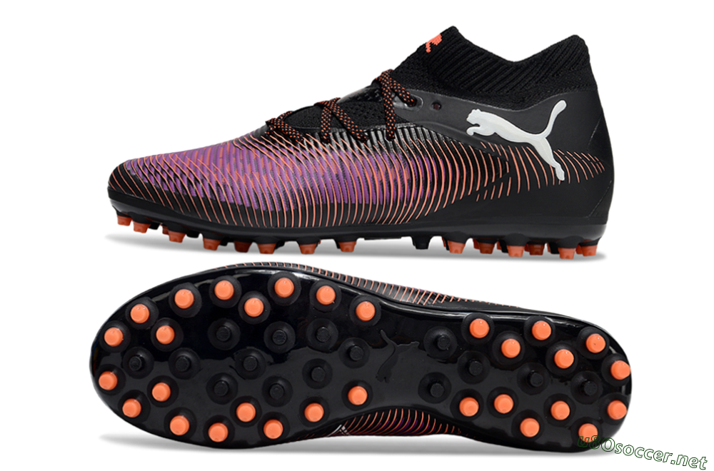 Men's Puma Future 8 Ultimate MG Football Boots - Black/Purple/Orange 1