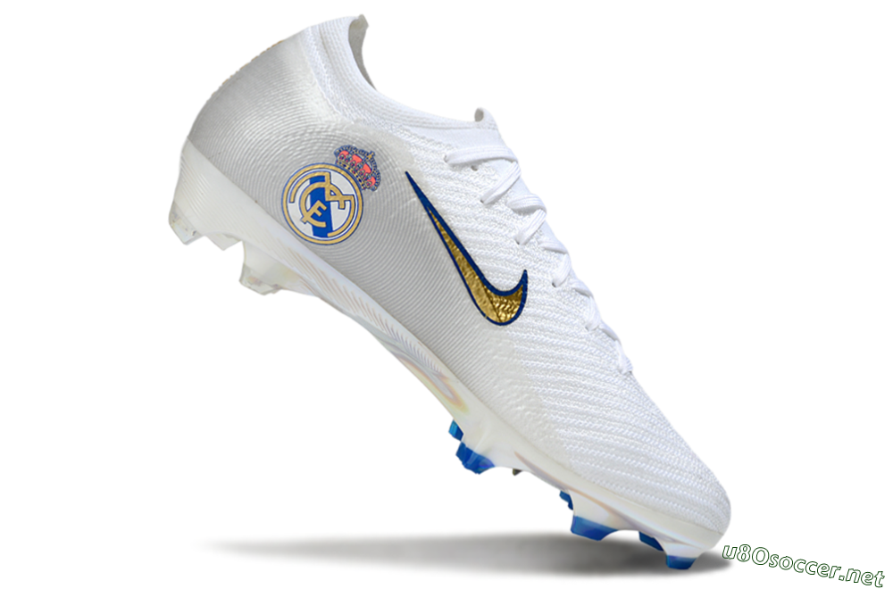 Men's Nike Air Zoom Mercurial Vapor 16 Elite FG Football Boots - White/Gold/Blue 4