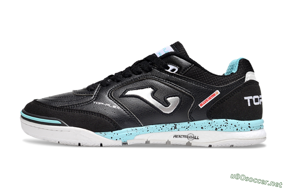 Men's Joma Top Flex IC Football Shoes - Black/Silver/Jade 0