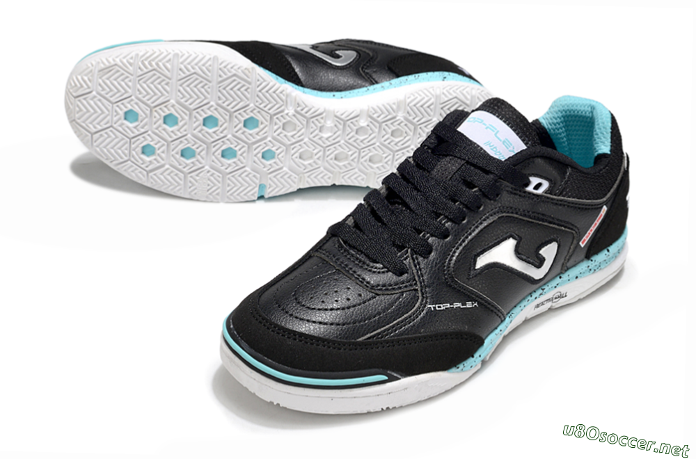 Men's Joma Top Flex IC Football Shoes - Black/Silver/Jade 3