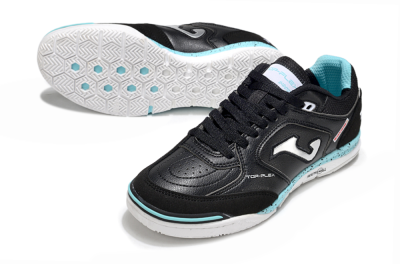 Men's Joma Top Flex IC Football Shoes - Black/Silver/Jade