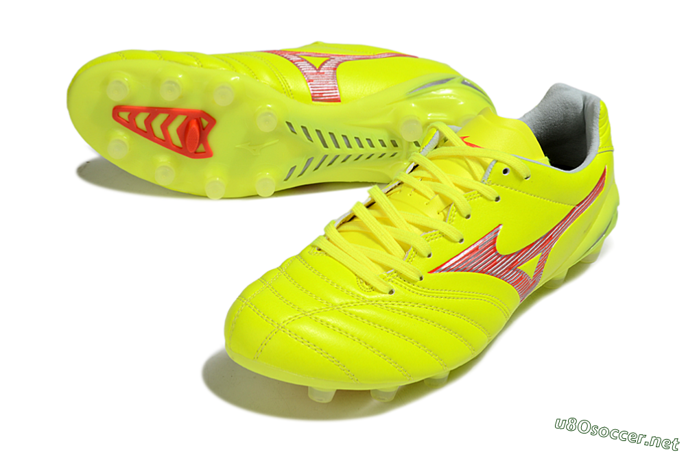 Men's Mizuno Morelia Neo 4 FG Football Boots - Yellow/Red/White 3