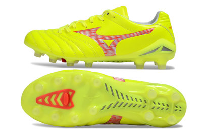 Men's Mizuno Morelia Neo 4 FG Football Boots - Yellow/Red/White