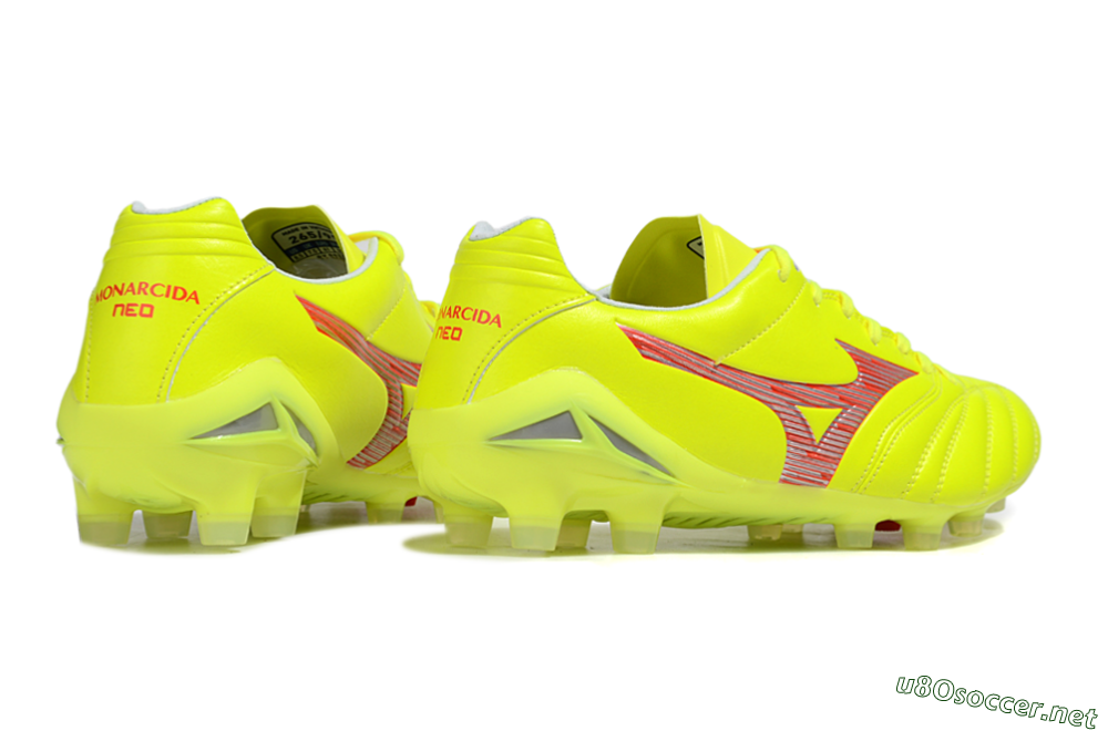 Men's Mizuno Morelia Neo 4 FG Football Boots - Yellow/Red/White 6