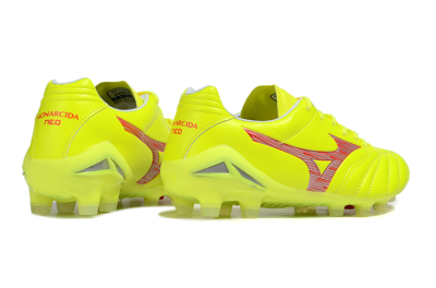 Men's Mizuno Morelia Neo 4 FG Football Boots - Yellow/Red/White