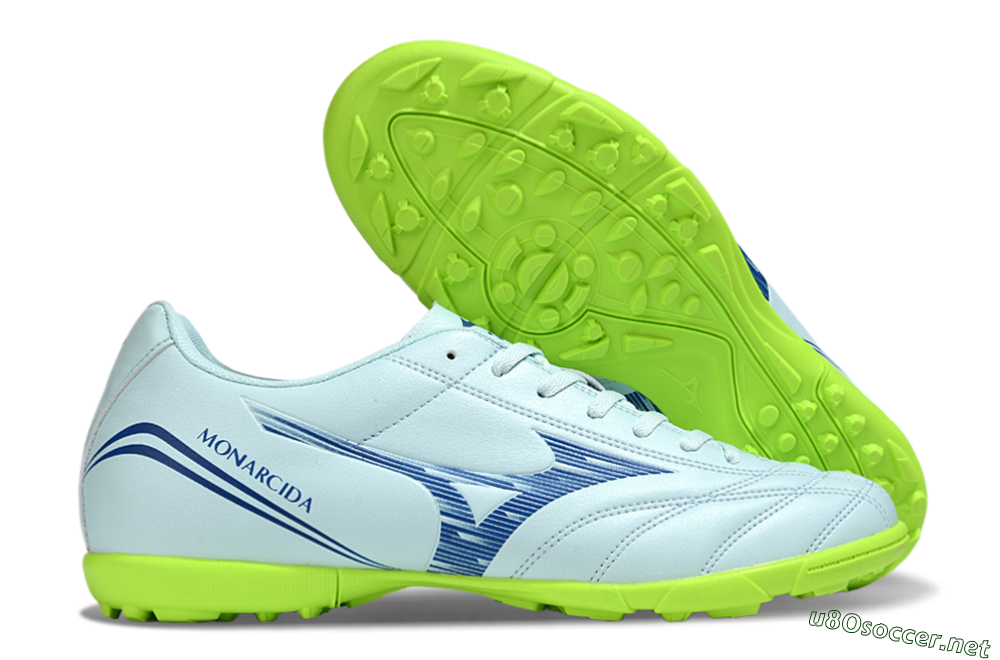 Men's Mizuno Morelia Neo 4 TF Football Shoes - Jade/Blue/Yellow 2