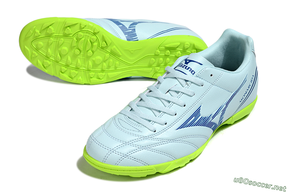 Men's Mizuno Morelia Neo 4 TF Football Shoes - Jade/Blue/Yellow 3