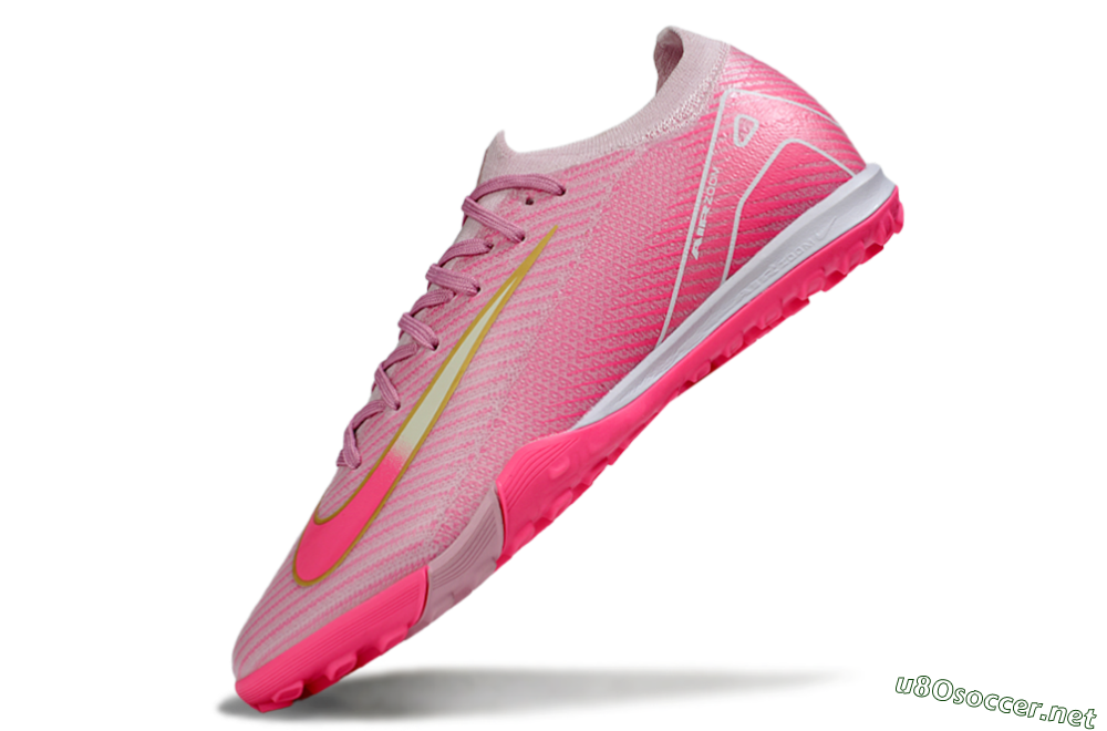 Men's Nike Air Zoom Mercurial Vapor 16 Elite TF Football Shoes - Pink/Gold/White 5