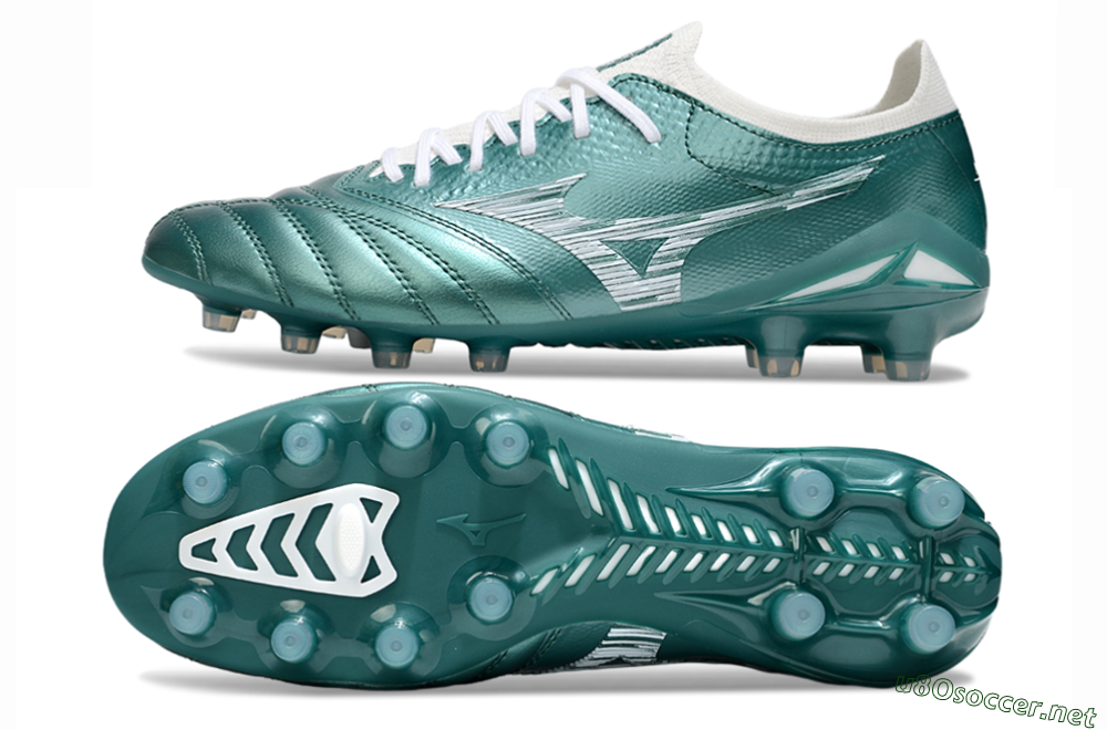 Men's Mizuno Morelia Neo 4 FG Football Boots - Jade/White 1