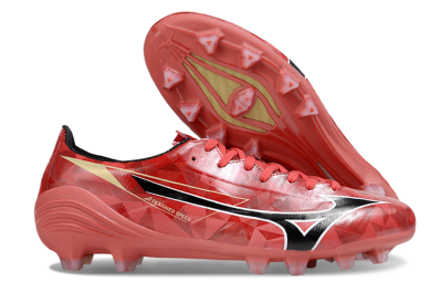 Men's Mizuno Morelia Alpha Beta FG Football Boots - Red/Black/White