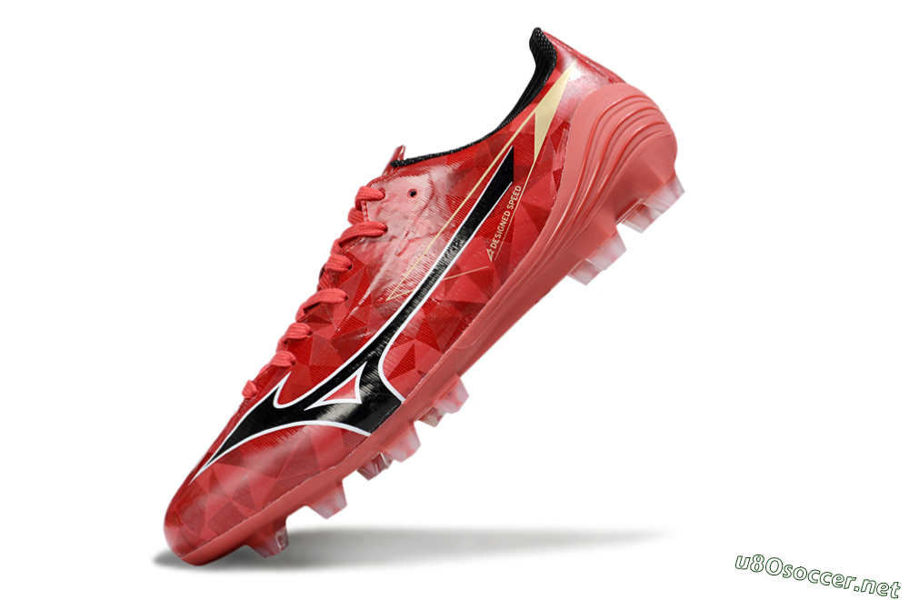 Men's Mizuno Morelia Alpha Beta FG Football Boots - Red/Black/White 5