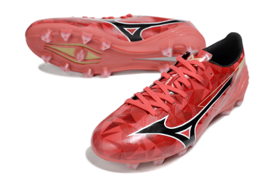 Men's Mizuno Morelia Alpha Beta FG Football Boots - Red/Black/White