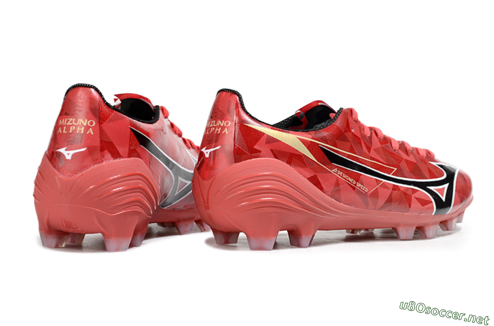 Men's Mizuno Morelia Alpha Beta FG Football Boots - Red/Black/White 6