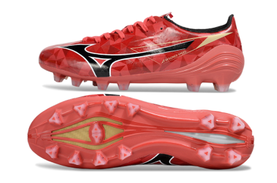 Men's Mizuno Morelia Alpha Beta FG Football Boots - Red/Black/White