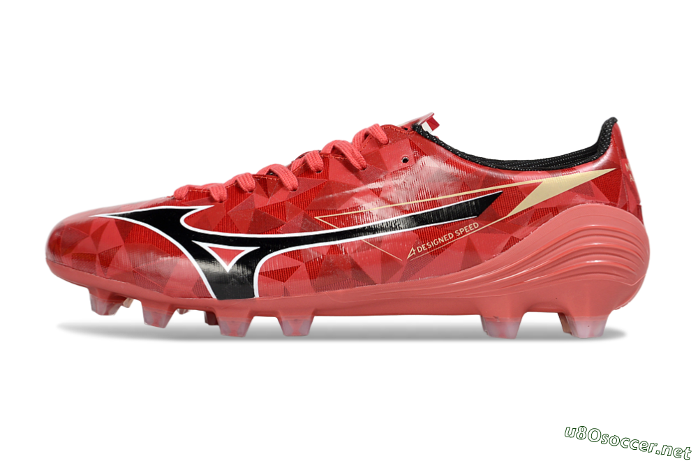 Men's Mizuno Morelia Alpha Beta FG Football Boots - Red/Black/White 0