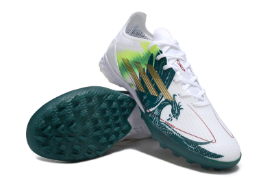 Men's Adidas F50 Pro TF Football Shoes - White/Green/Yellow