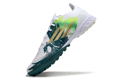 Men's Adidas F50 Pro TF Football Shoes - White/Green/Yellow
