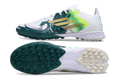 Men's Adidas F50 Pro TF Football Shoes - White/Green/Yellow