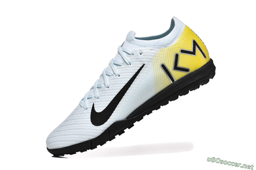 Men's Nike Air Zoom Mercurial Vapor 16 Elite TF Football Shoes - White/Black/Yellow 8