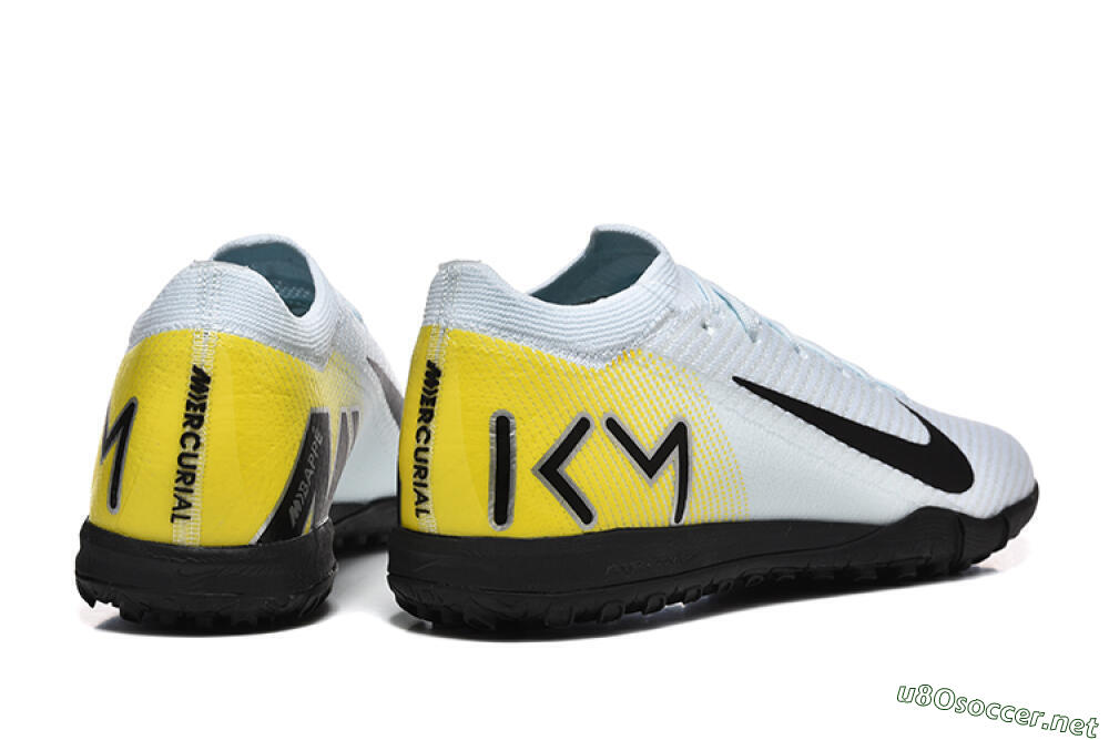 Men's Nike Air Zoom Mercurial Vapor 16 Elite TF Football Shoes - White/Black/Yellow 9