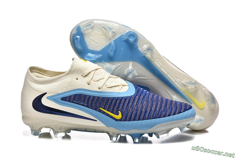 Men's Nike Phantom 6 Elite Low FG Football Boots - Blue/White/Black 2
