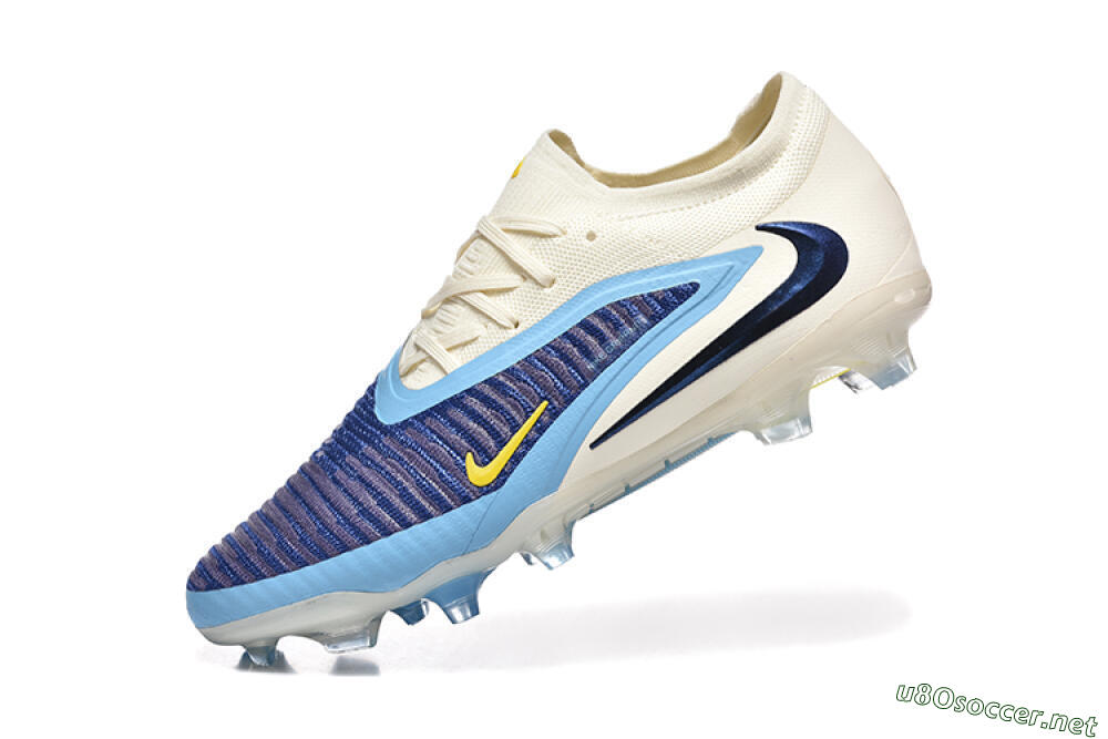 Men's Nike Phantom 6 Elite Low FG Football Boots - Blue/White/Black 8