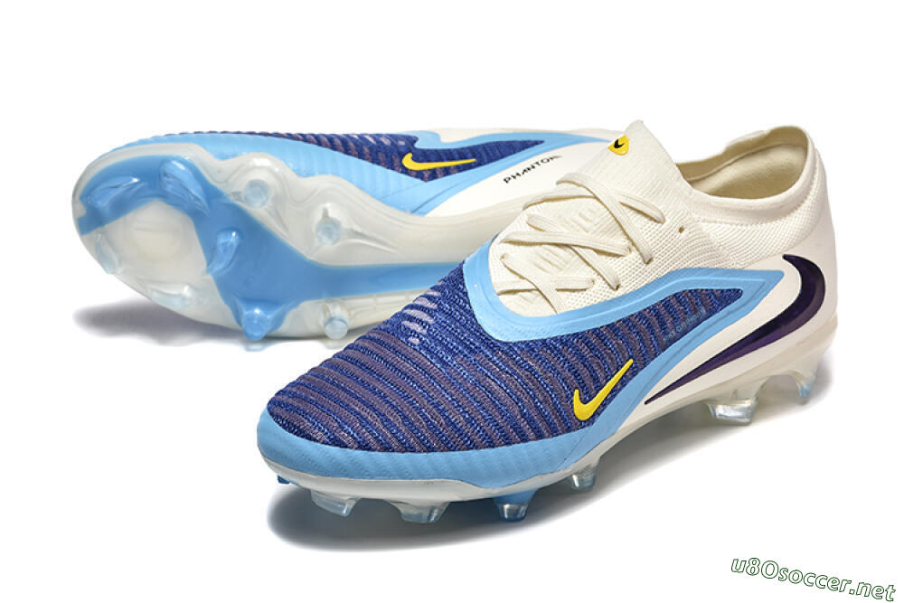 Men's Nike Phantom 6 Elite Low FG Football Boots - Blue/White/Black 3