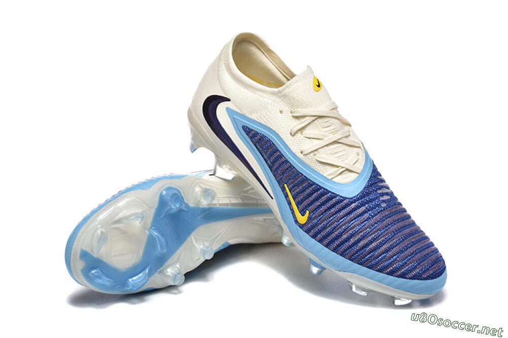 Men's Nike Phantom 6 Elite Low FG Football Boots - Blue/White/Black 4