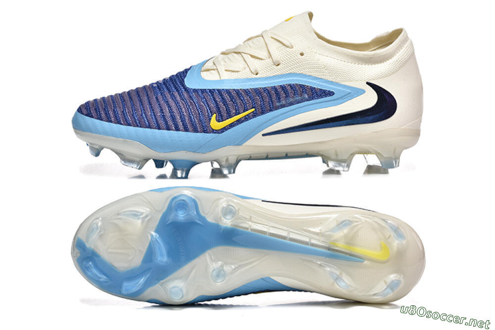 Men's Nike Phantom 6 Elite Low FG Football Boots - Blue/White/Black 1