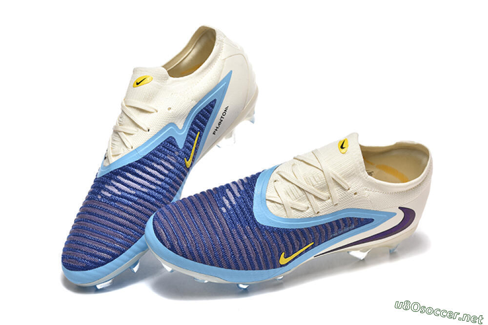 Men's Nike Phantom 6 Elite Low FG Football Boots - Blue/White/Black 6