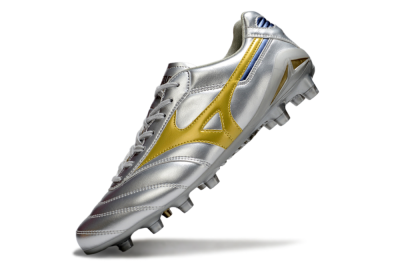 Men's Mizuno Morelia Neo 4 FG Football Boots - Silver/Gold/Blue