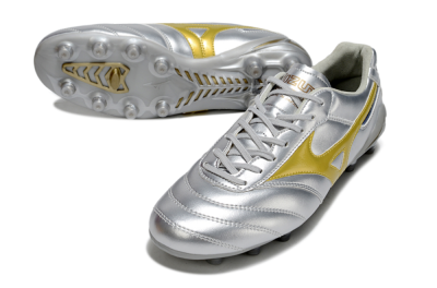 Men's Mizuno Morelia Neo 4 FG Football Boots - Silver/Gold/Blue