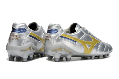 Men's Mizuno Morelia Neo 4 FG Football Boots - Silver/Gold/Blue