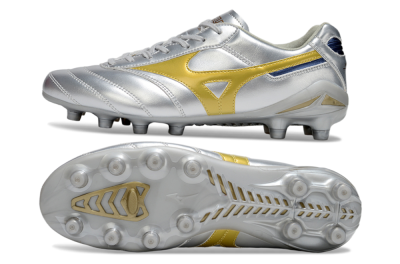 Men's Mizuno Morelia Neo 4 FG Football Boots - Silver/Gold/Blue