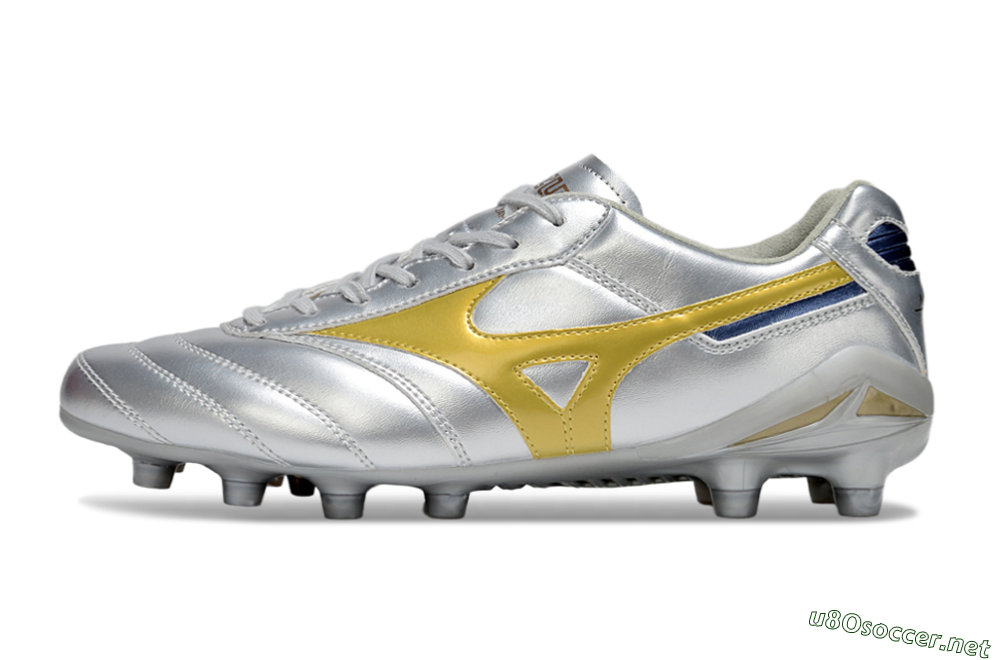Men's Mizuno Morelia Neo 4 FG Football Boots - Silver/Gold/Blue 0