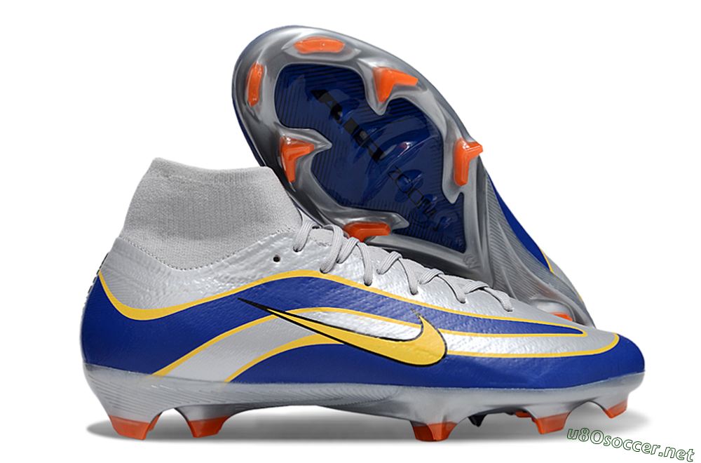 Unisex Nike Air Zoom Mercurial Superfly 10 Elite FG Football Boots - Silver/Yellow/Blue 2