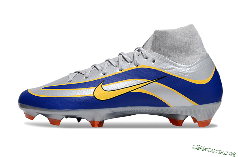 Unisex Nike Air Zoom Mercurial Superfly 10 Elite FG Football Boots - Silver/Yellow/Blue 0