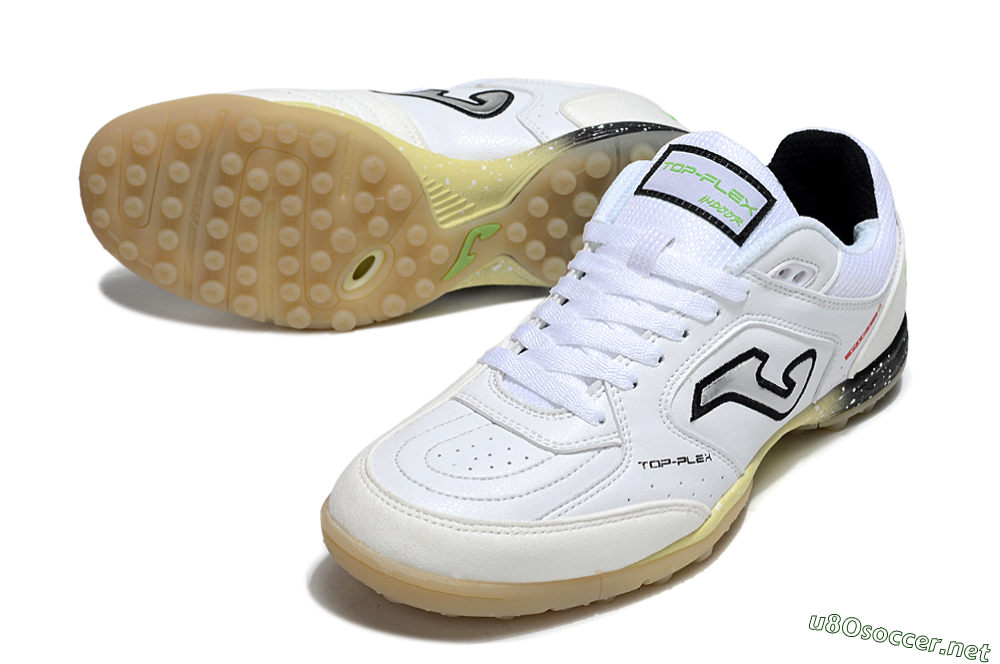 Men's Joma Top Flex TF Football Shoes - White/Silver/Black 3