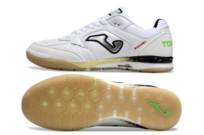 Men's Joma Top Flex IC Football Shoes - White/Silver/Black