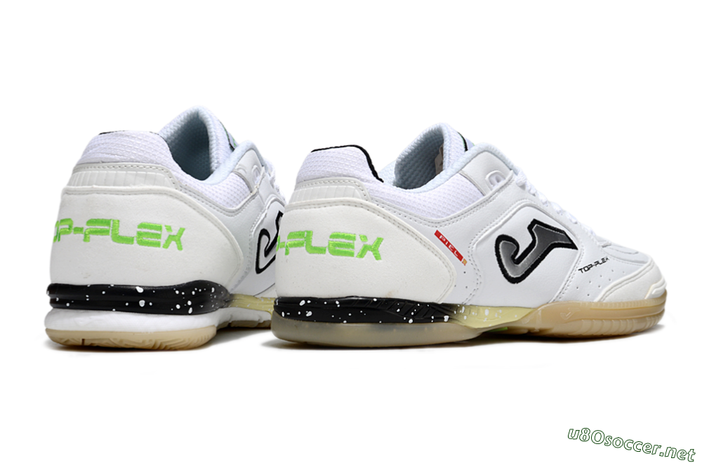 Men's Joma Top Flex IC Football Shoes - White/Silver/Black 6