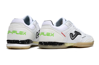 Men's Joma Top Flex IC Football Shoes - White/Silver/Black