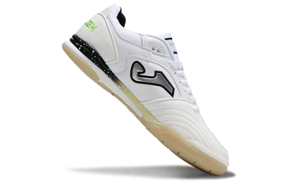 Men's Joma Top Flex IC Football Shoes - White/Silver/Black