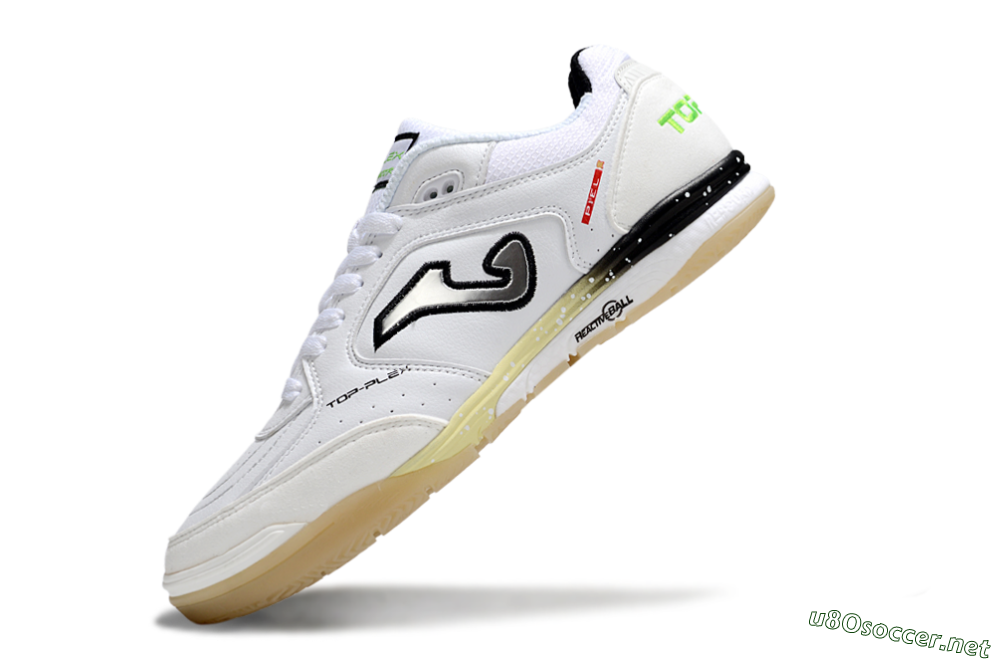 Men's Joma Top Flex IC Football Shoes - White/Silver/Black 5