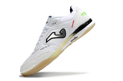 Men's Joma Top Flex IC Football Shoes - White/Silver/Black
