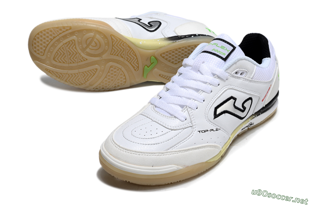 Men's Joma Top Flex IC Football Shoes - White/Silver/Black 3