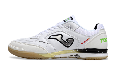 Men's Joma Top Flex IC Football Shoes - White/Silver/Black
