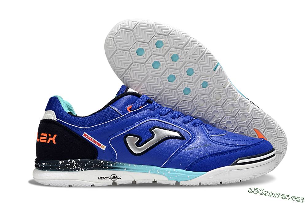 Men's Joma Top Flex IC Football Shoes - Blue/Silver/Black 2