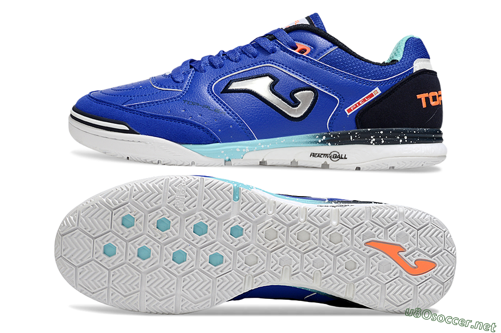 Men's Joma Top Flex IC Football Shoes - Blue/Silver/Black 1