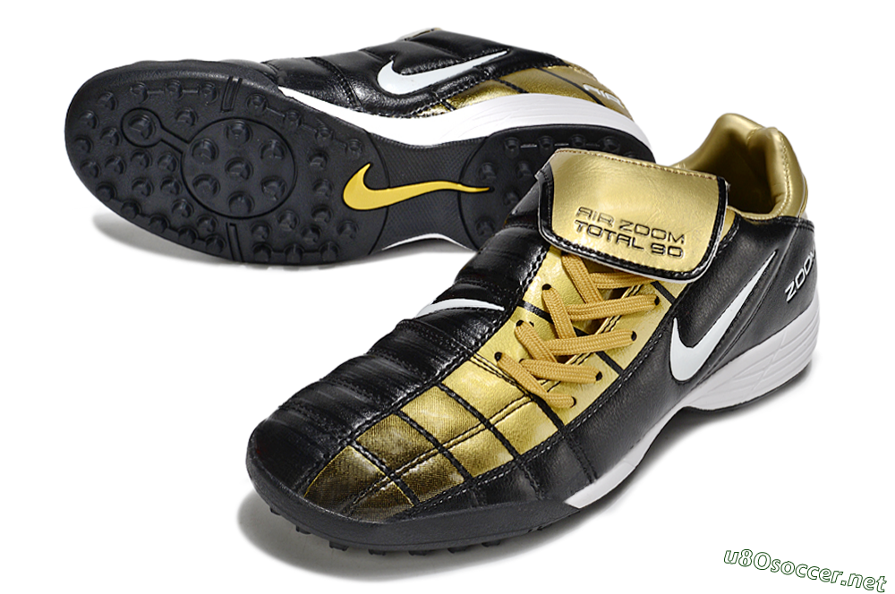 Men's Nike Air Zoom Total 90 III TF Football Shoes - Black/Gold/White 3